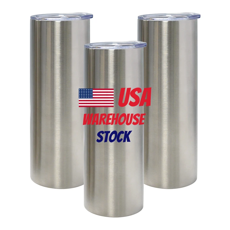 

USA warehouse 15oz stainless steel thermal cup tumbler double walled vacuum insulated sublimation drinking tumbler with straw