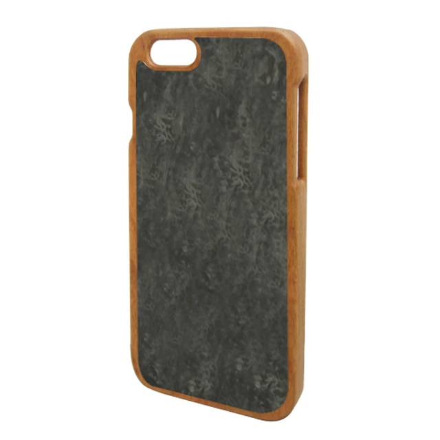 

OEM customization carbon fiber back cover wood frame cell phone case for iPhone 6 wooden call phone case carbon fiber shell, Black