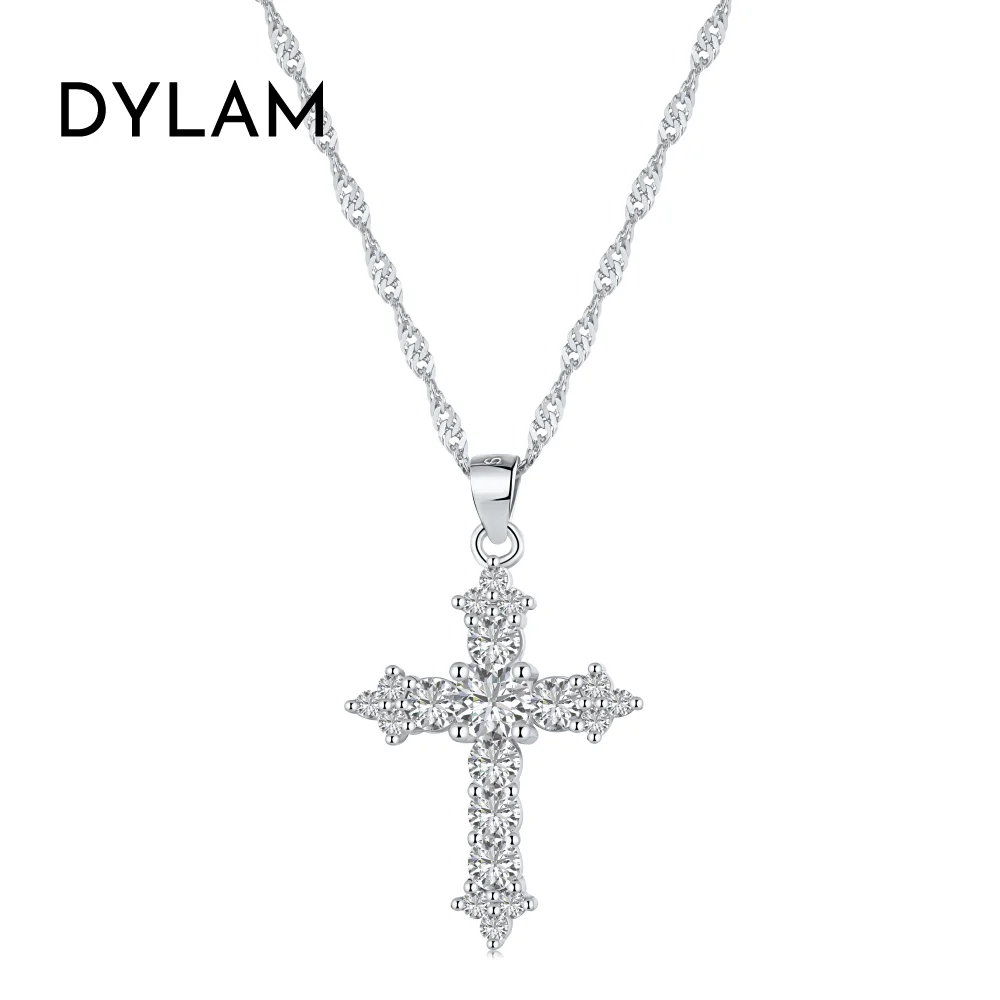 

Dylam classic cross necklace 925 sterling silver pendant unisex fashion accessories contracted classic gift unisex necklaces