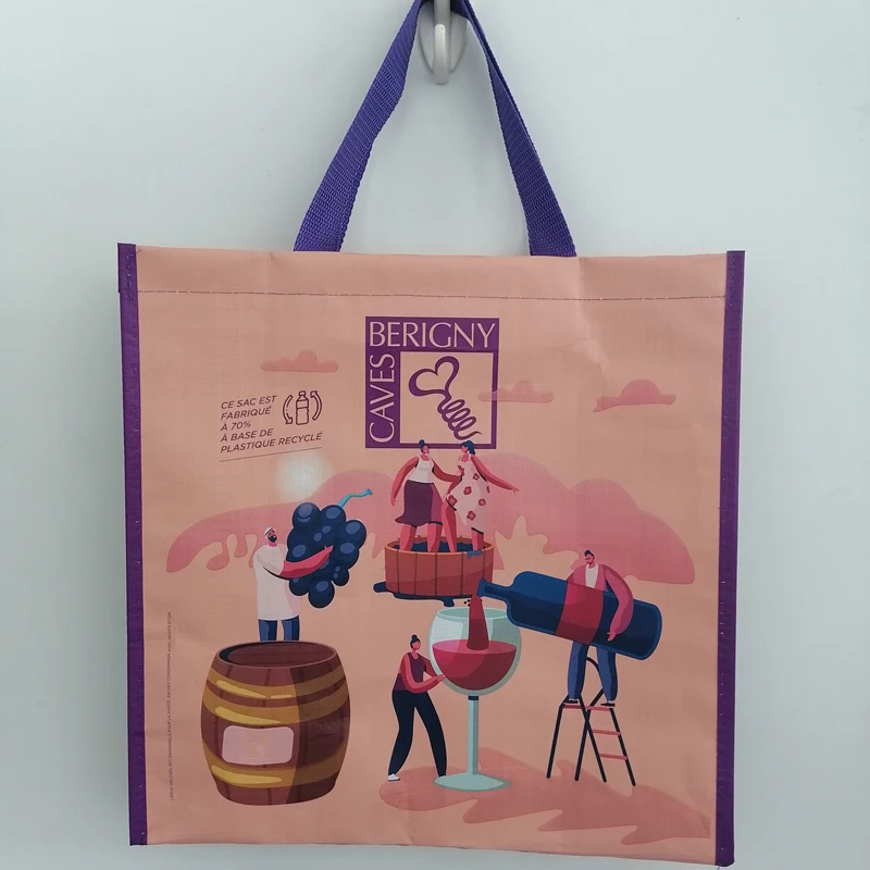 

2021 Factory Price Promotional Plastic PP Bag, China Cheap Custom Logo PP Woven wine Bag,double lamination, Costomized