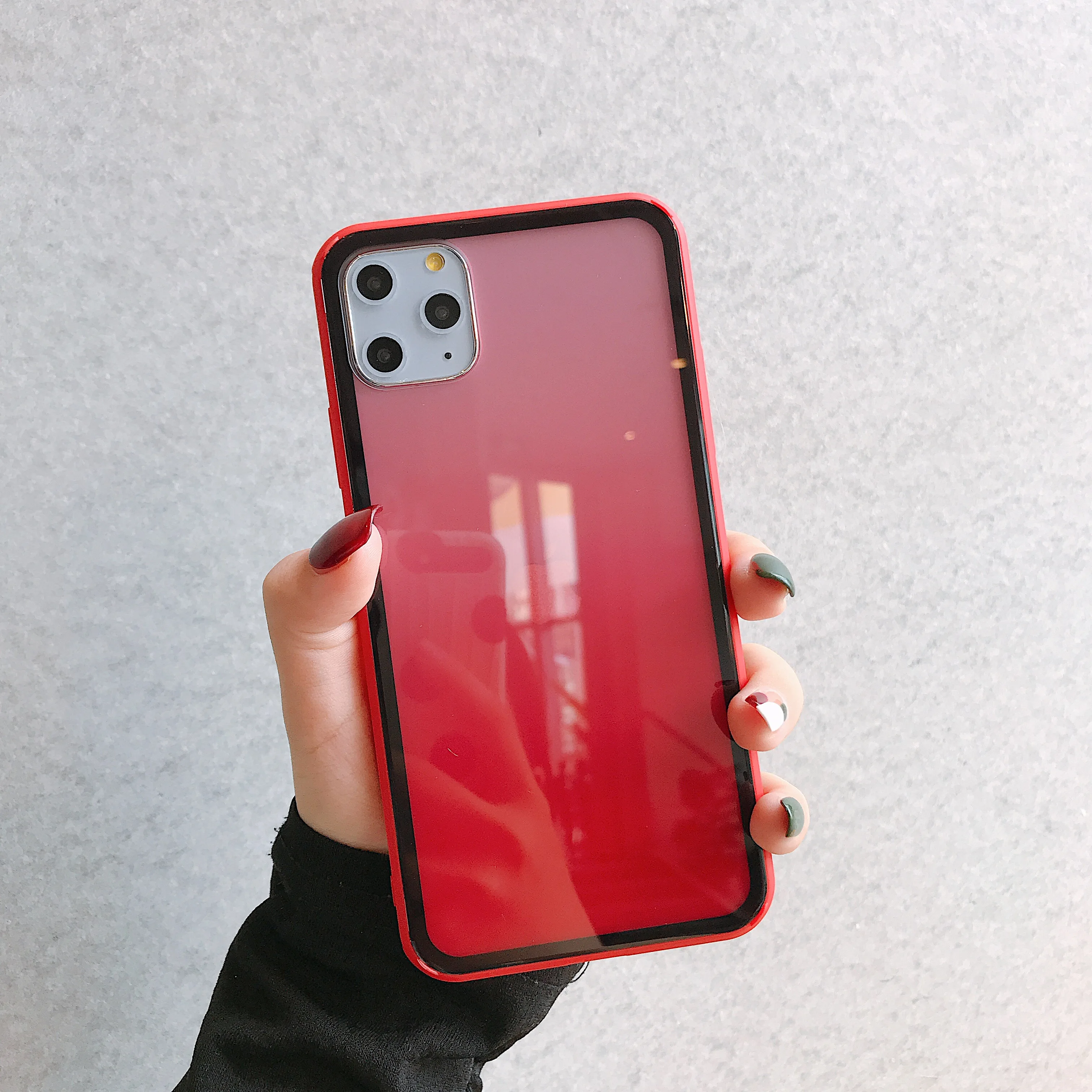 

Free sample For iPhone 11 Phone Case Tempered Glass Back Cover, 6 color choices