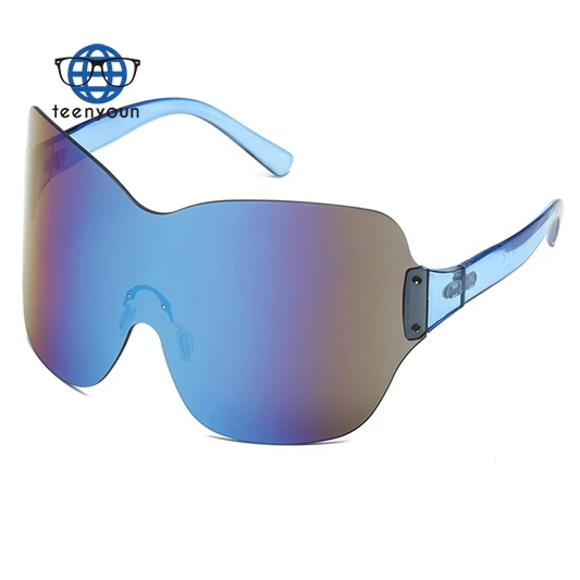

Teenyoun Custom Logo Uv 400 Colorful Square Oversized Shades Trendy Bicycle Sports Eyewear Rimless Sunglasses 2023 New Women