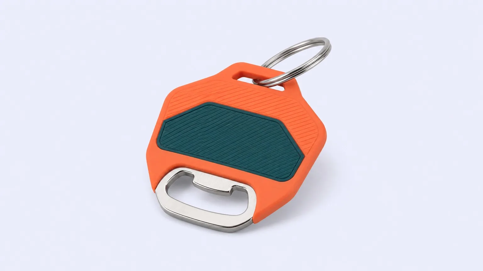 PVC keychain high angle view