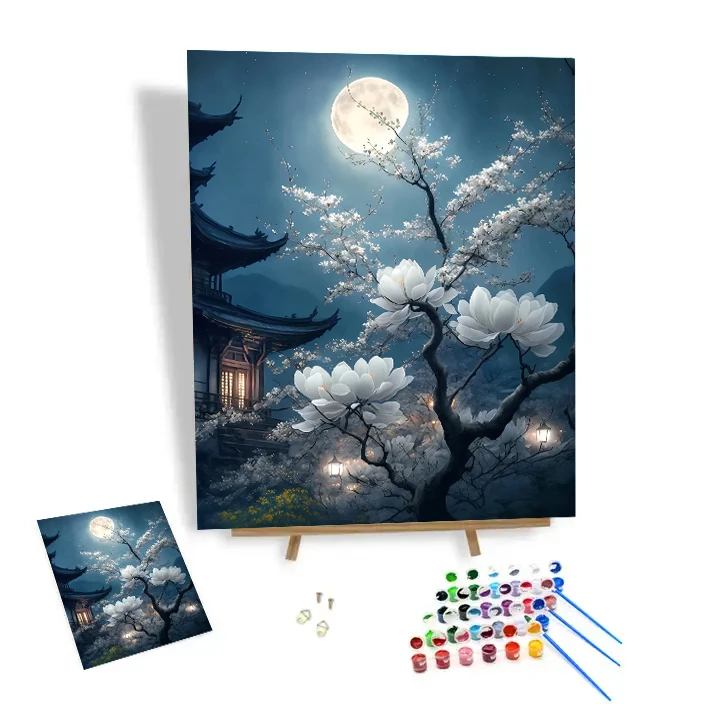 

Wholesale Painting By Numbers For Adults Bright Moonlit Night Acrylic Paint Adults Paint By Number Kits Home Decor Photo Custom