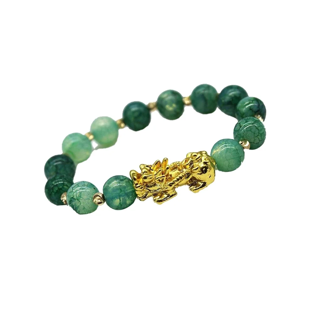 

Pixiu Chinese Good Lucky Charm Feng Shui Pi Yao Wealth Green Bracelets Jewelry Unisex Bracelet Vintage Bracelets