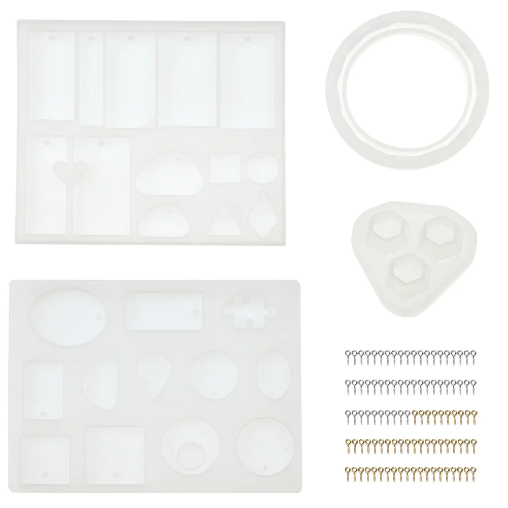 

DIY Crystal Epoxy Sleeve Decoration Pendant 129 Piece Set Combination with Finger Sleeve Dropper Claw Nail Glue Adjusting Tool