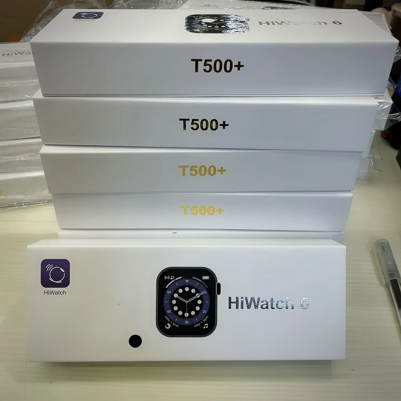 

New Arrivals T500+pro Reloj Inteligente Smartwatch Series 6 Wristwatches Heart Rate Bt Call Iwo T500+pro Smart Watch, Black white pink