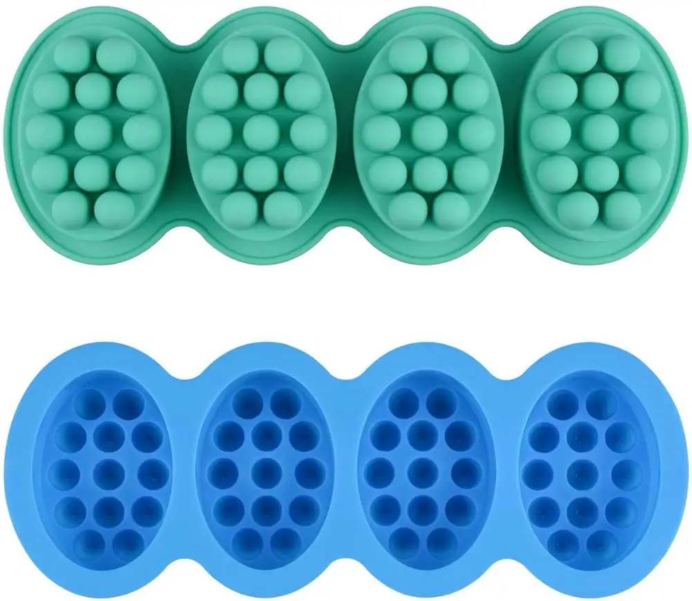 

2 Pcs Silicone Massage Bar Soap Molds, Red