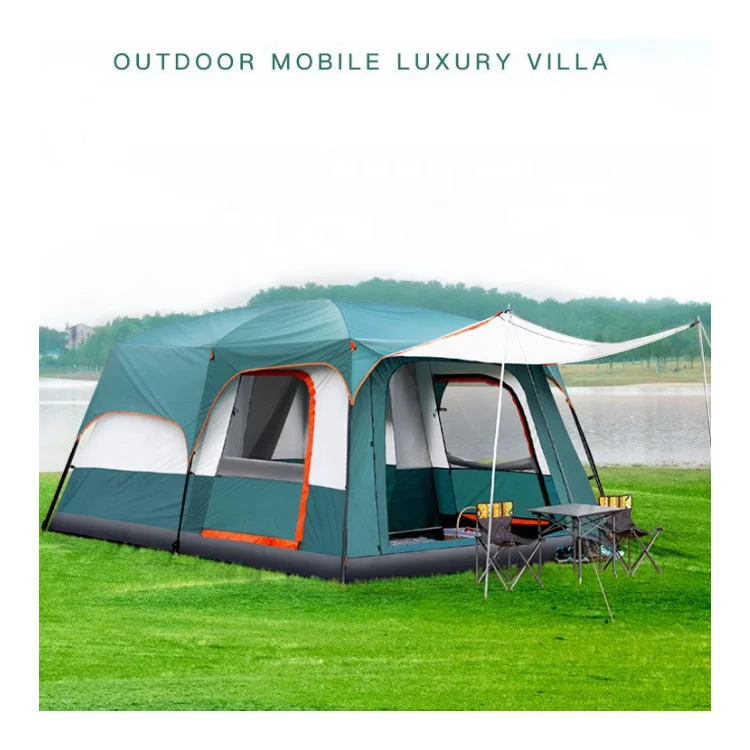 

Hot sale Party Picnic Outdoor manual Tent 8 person Luxury family water proof tent camping 8 people, Dark green,blue,orange,brown