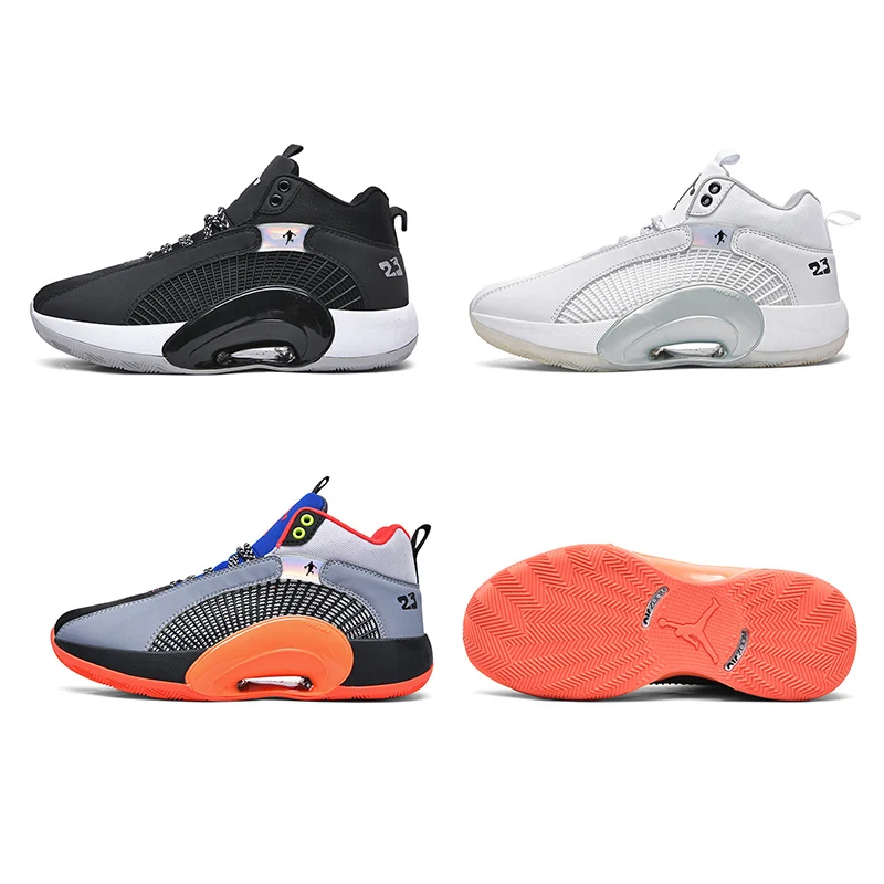 

New Designs Brand Logo Customized High Quality Composite Sole Professional PU Men Sneakers Air Sport Basketball Shoes