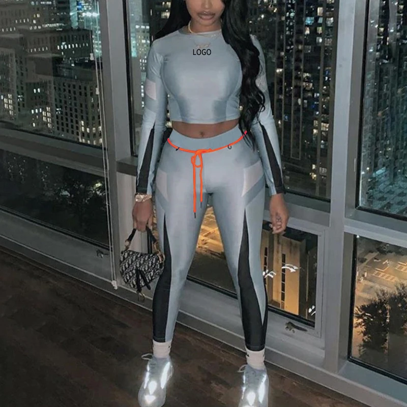 

Private Label New Design Clothes Women Tight Top And Leggings Drawstring Pantalones Sport Fitness Custom Workout Yoga Set