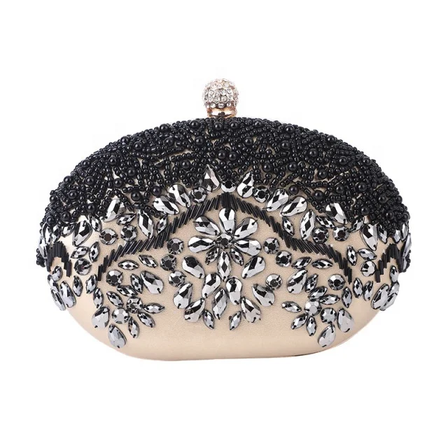

Creative Simple And Fashionable Evening Bag Elegant Temperament Lady Messenger bag Show Bead Bag Female, Champagne,silver, pink
