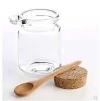 

wholesale 100ml mini glass spice sugar jar with wooden cork lid