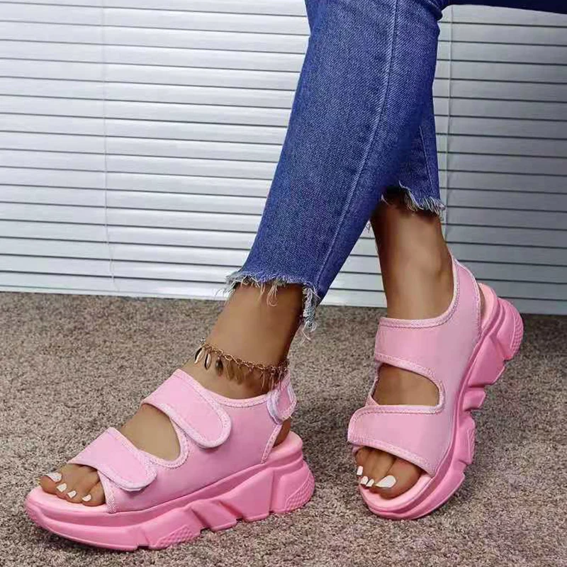 

YSN01-1 2021 Summer Trendy Ins Popular Fabric Platform Sandals For Women And Ladies, As picture or custom