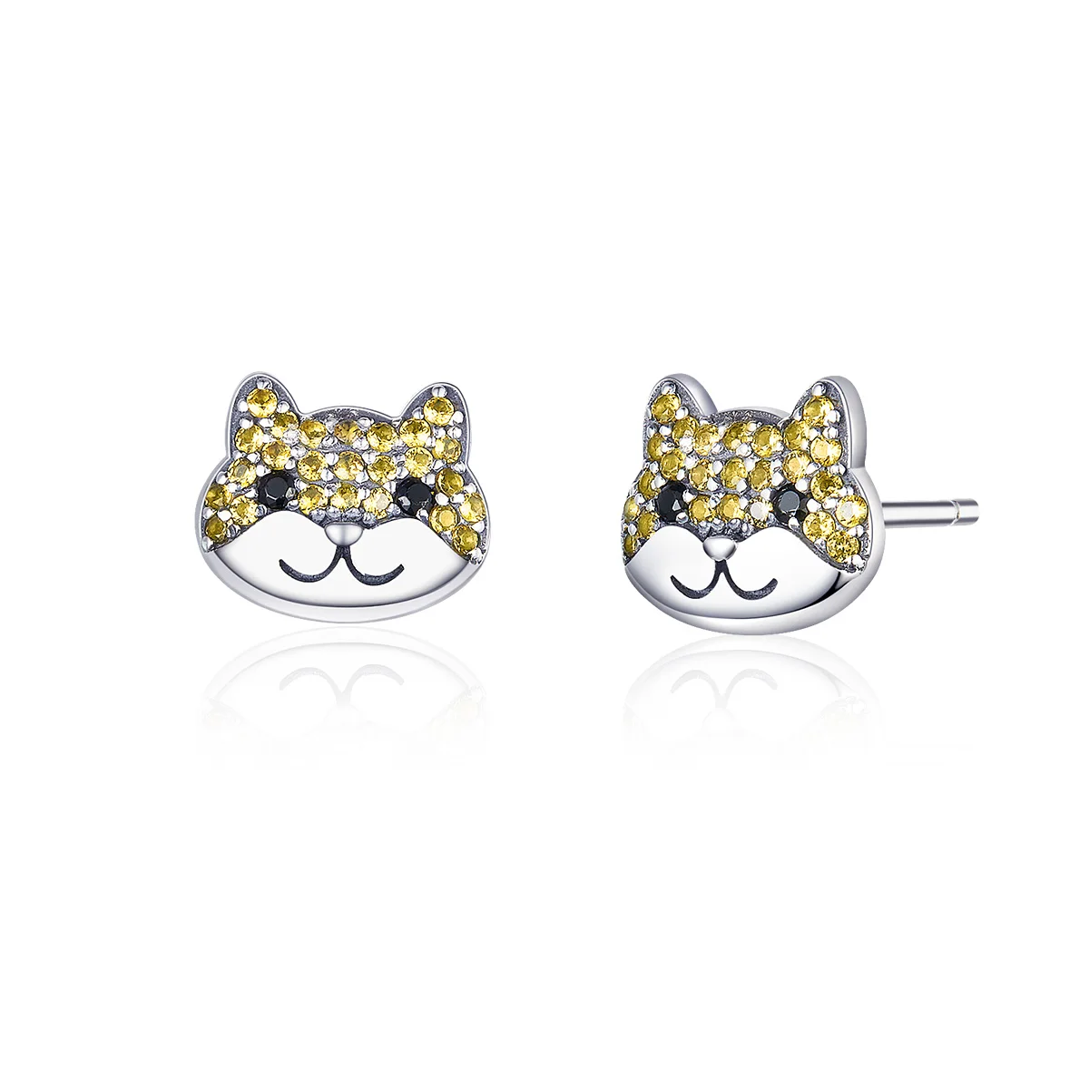 

Cute animal 925 Sterling Silver yellow CZ Stud Earrings for Women Fashion Silver Jewelry