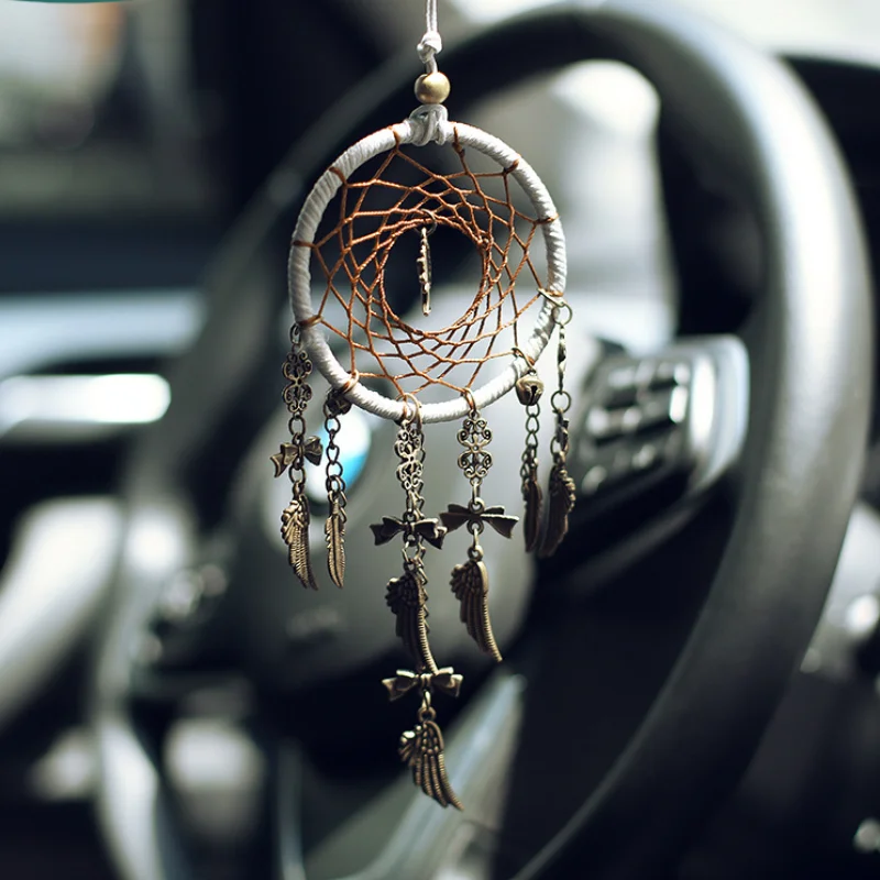 

Retro Dream Catcher Home Car Decoration Feather Crafts Bronze Pendant Gift