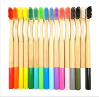 

Wholesale Biodegradable BPA-Free Customized Logo Bamboo Toothbrush Adult Round Handle Bamboo Toothbrush with Kraft Box