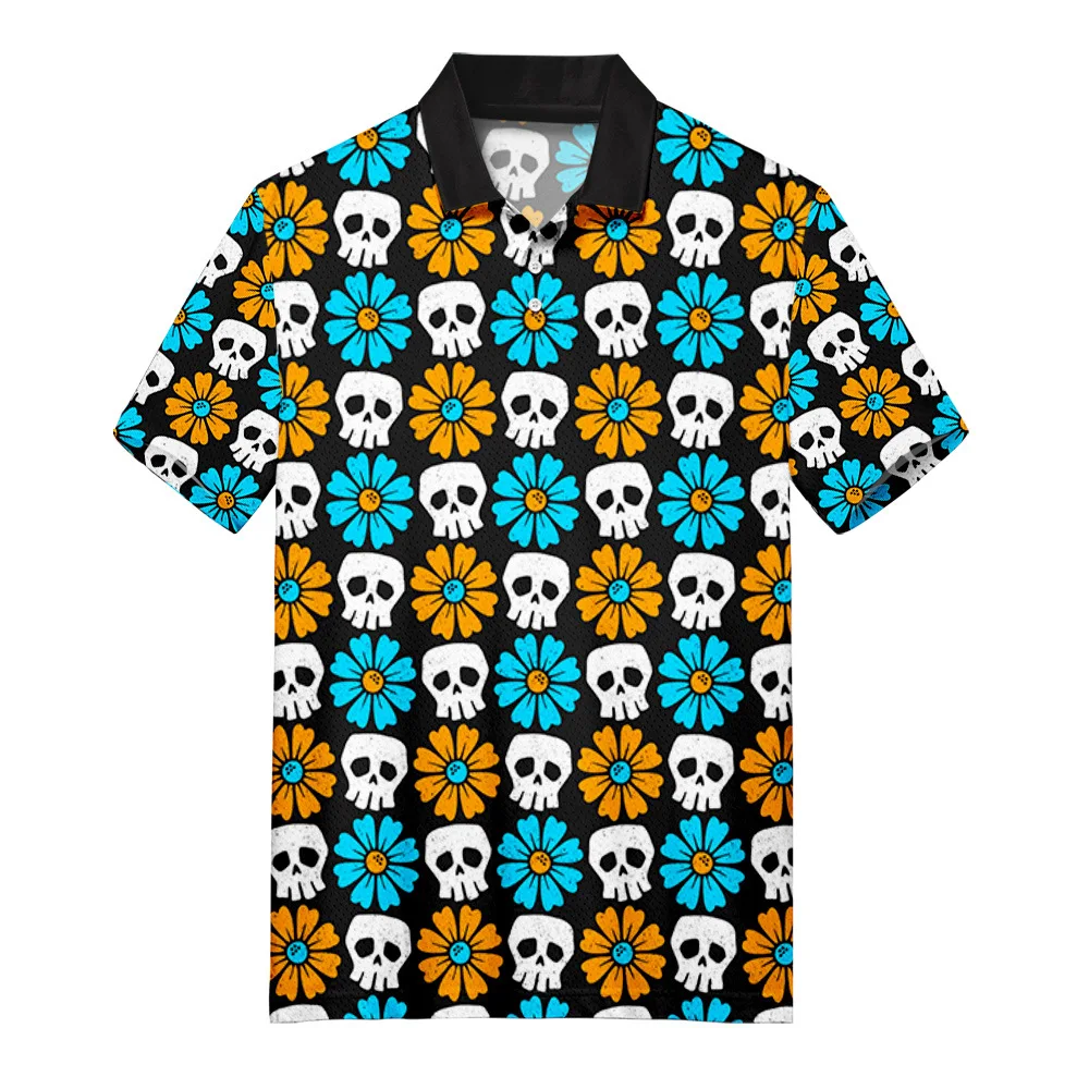 

Custom Men's Hot Sale Hawaiian Floral Print Short Sleeve Casual Shirts for Beach Wear Plus Size Shirts Dry Fit Polo Shirt, Full print
