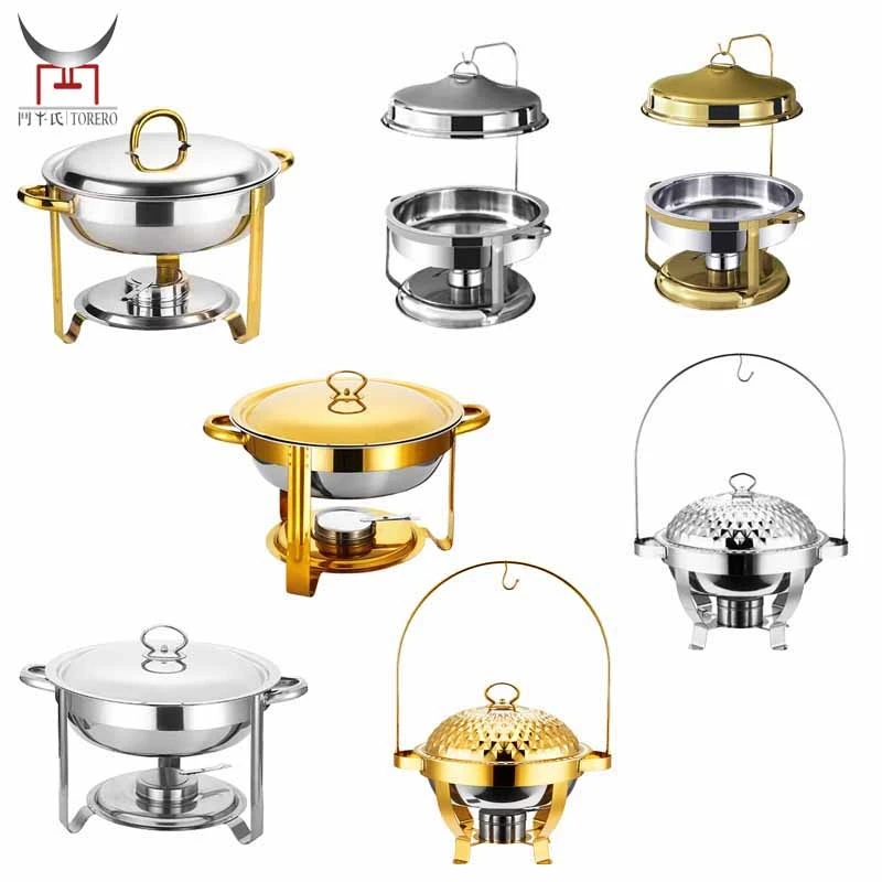 

Stainless Steel Golden Chafing Dish Buffet Set Buffet Heater Food Warmer For Catering Party Event Serving