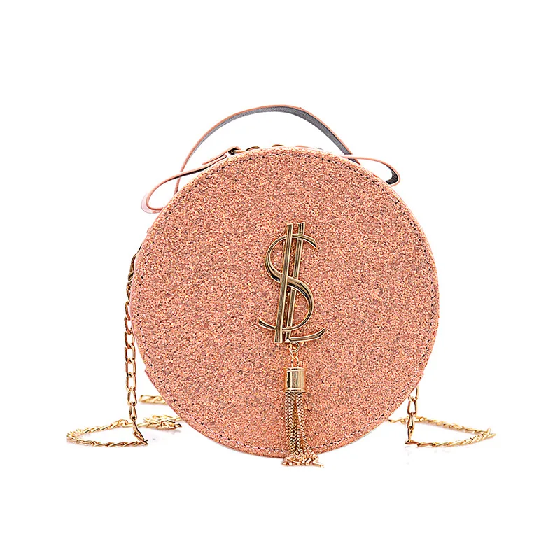 

Korean Style PU Leather Handbag Round Ladies Crossbody Sling Bag with Tassel Evening Bags Clutch Messenger Tote Money Phone Pu, 4 colors