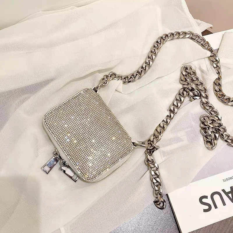 

Korean version of wild chain coin purse hot-selling small bag ins popular fashion shiny diamond mini messenger bag