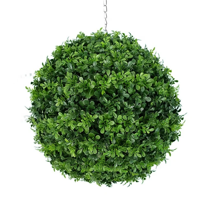 

Hourpark high quality decoration hanging green boxwood ball plastic artificial plant grass ball