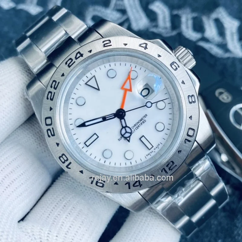 

Men's Vintage Watch White Watches Asia 2813 Mechanical 1655 Date 70's Anniversary 1675 Sport 16570 Explorer Antique 114270 Wrist