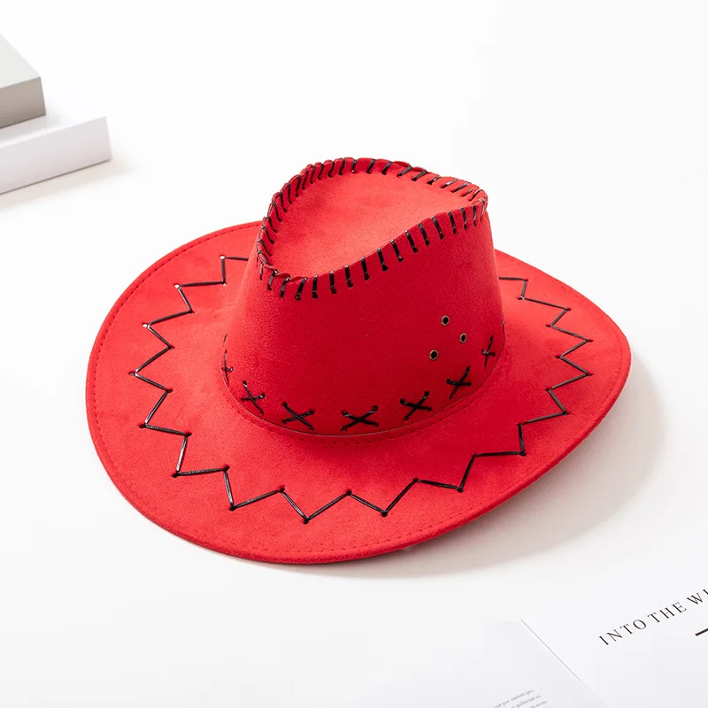 

Wide Brim Faux Leather Beach Travel Western Hat Bands Adults And Kids Buy Cowboy Hats, Red, yellow, khaki, black, pink...