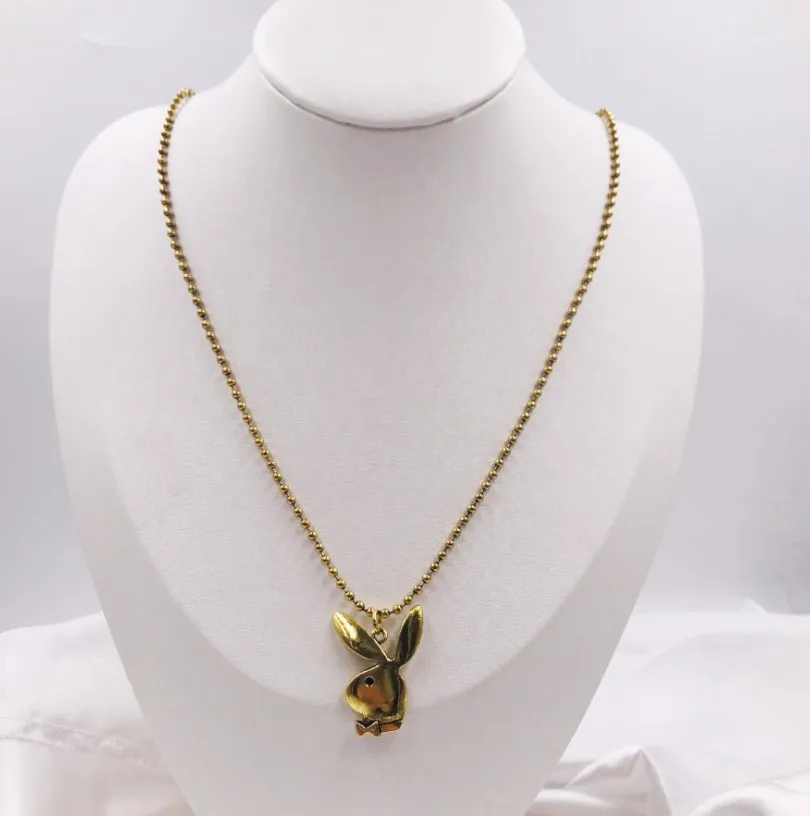 

Fashion Necklace 2021 Trendy 18K Gold Plating Crystal Animal Bunny Cute Charm Pendant Necklace For Women