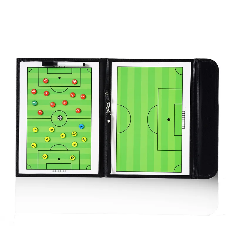 

Magnetic Football tactical Coach board Leather teaching board folding drill command board