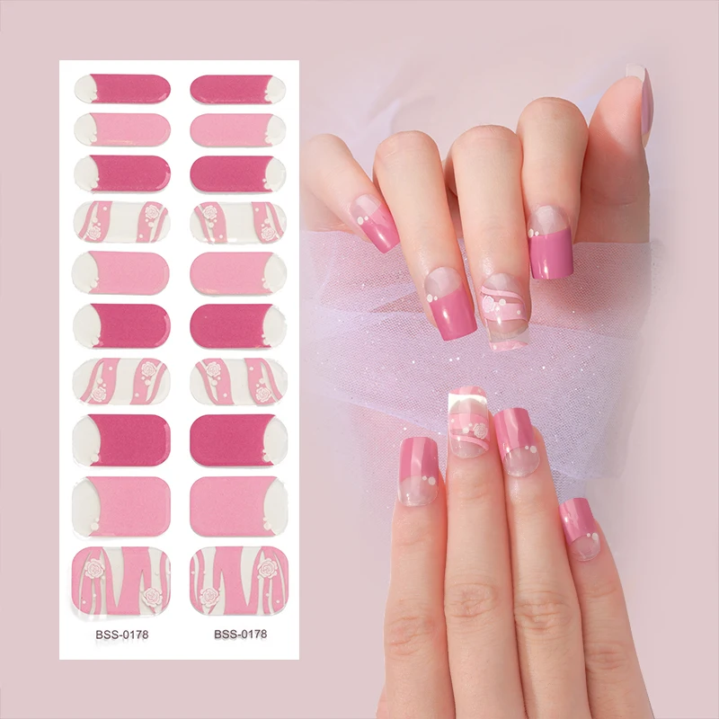 

Uv gel french style nail beauty product wholesale new UV Gel Nail stickers semi cured gel nails stickers