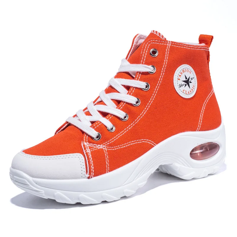 

2021 Tengye New Fashion Big Size High-Top Canvas Shoes Increase Air Cushion Casual Women's Sneakers