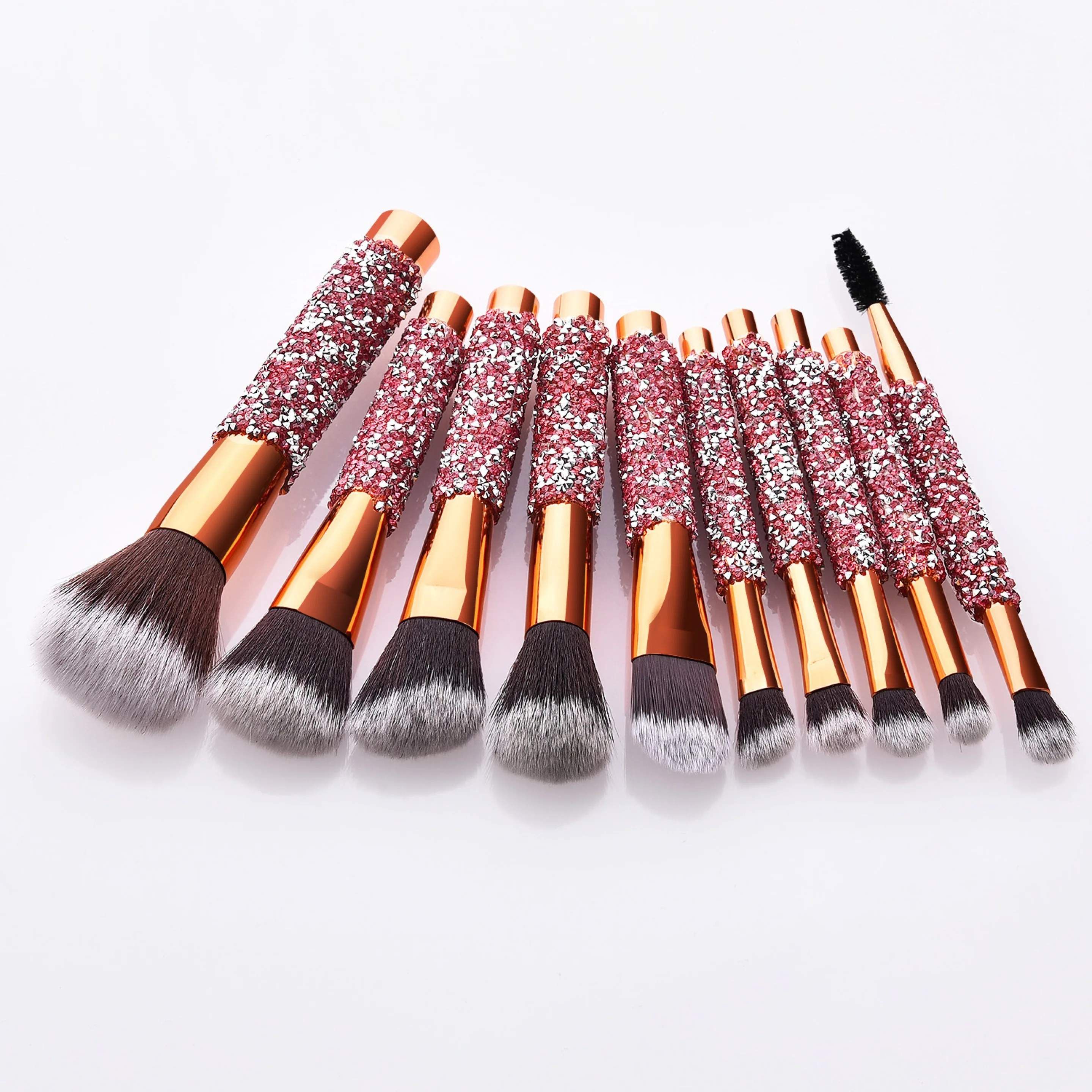

Free Sample Makeup Brushes Crystal Handle Makeup Brush Set Custom Logo Make Up Brushes Set, Rose golden/oem