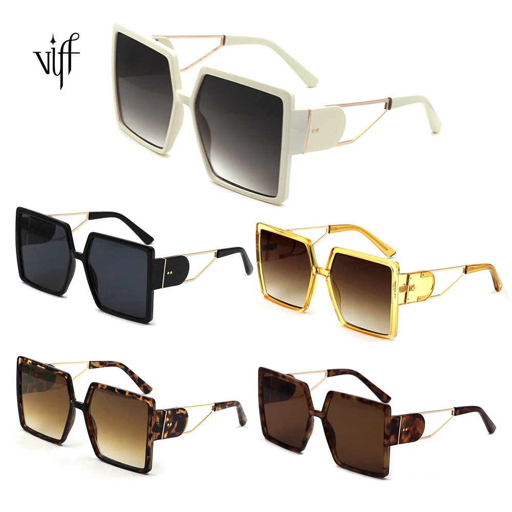 

VIFF HP19869 Oversized Sunglasses High Fashion Glasses Square Plastic Frame Custom Label Designer Sun Glasses Women
