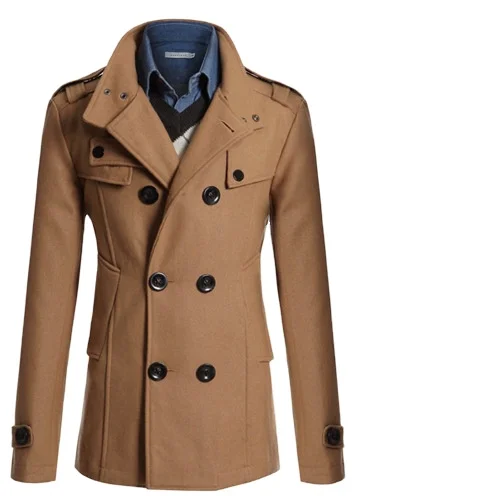 

Men's Mao Wool Overcoat for Male Long Suit Woolen Windbreaker Men's Coat Outer Wear Clothing