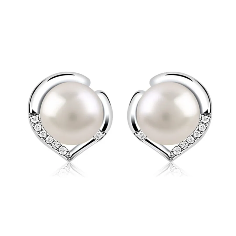 

2021 New Arrival Fashion 925 Sterling Silver Studs Jewelry Pearl Earrings for Women Girls, Picture shows