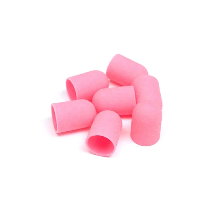 

2020 new pink abrasives cap 15mm 3/32 nail sanding caps 13*19