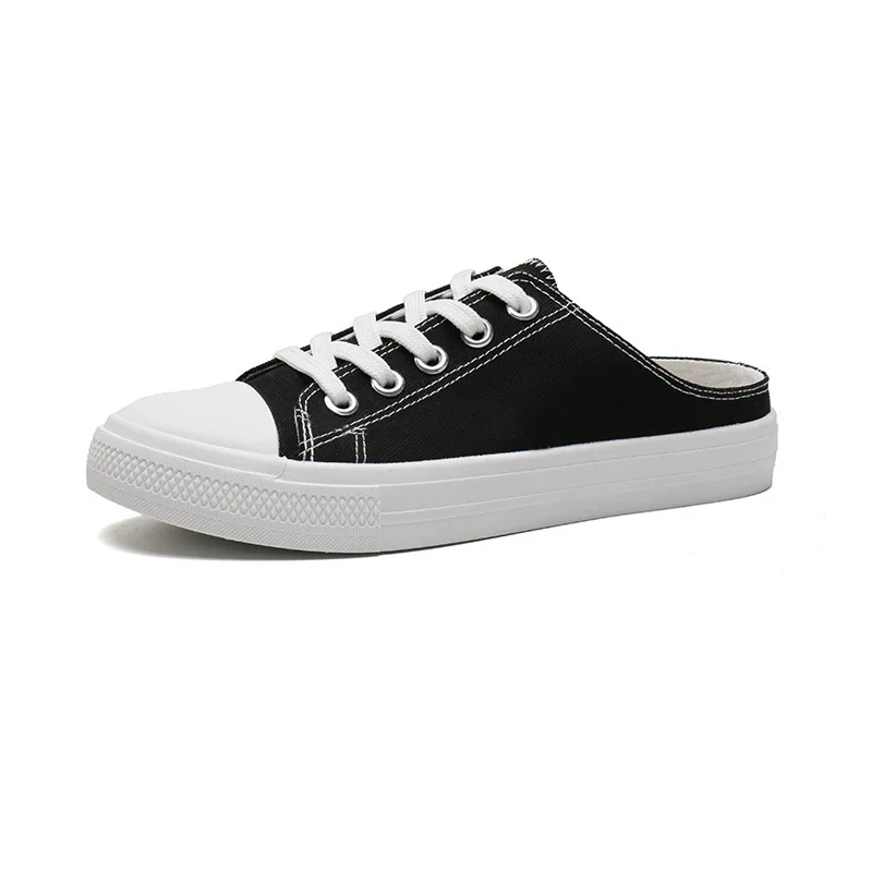 

Wholesale Designer Factory Direct Price Summer White Slip-on Half Drag Canvas Lazy Shoes for Women and Men