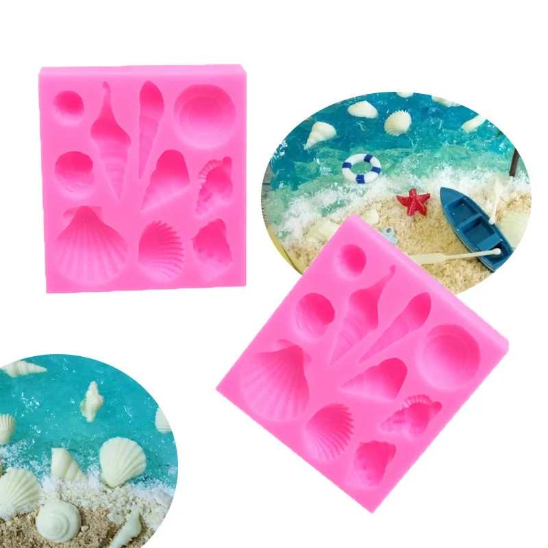 

DIY Bake Conch Shell Cake Chocolate Fudge Liquid Silicone Fondant Mold for Baking Pastry Cake Tools Bakeware Mould Making
