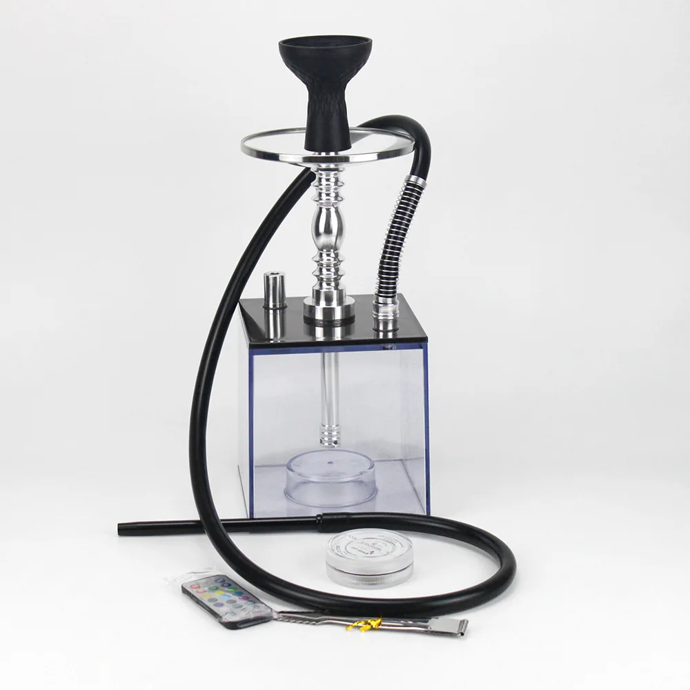 

Fancy Hokkah Hooka Chicha Square Sheesha Shisha Hookah Acrylic Hookahs with LED Light