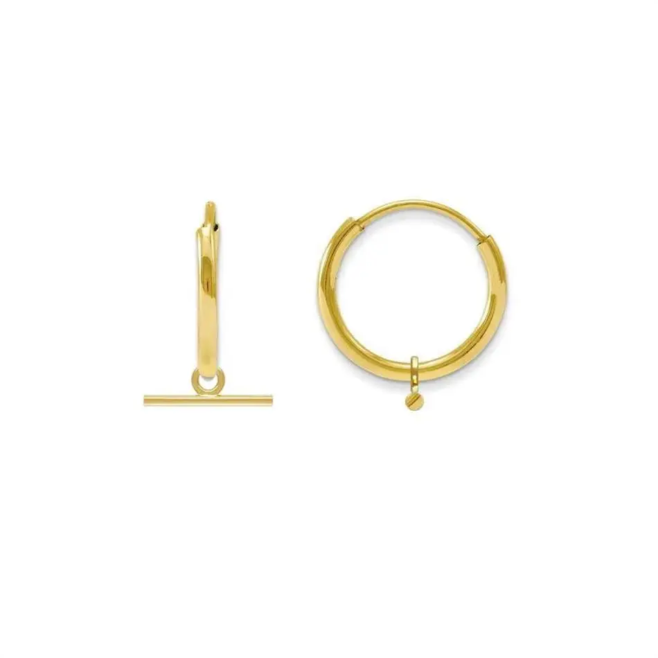 

Wholesale Minimalist Jewelry Earrings For Women 925 Sterling Silver Jewelry 18k Gold Plated T Bar Hoop Earrings