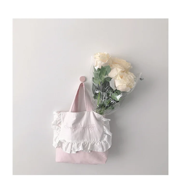 

Cute Canvas Bag Tote Bag Cotton Embroidery Logo Canvas Tote Bags