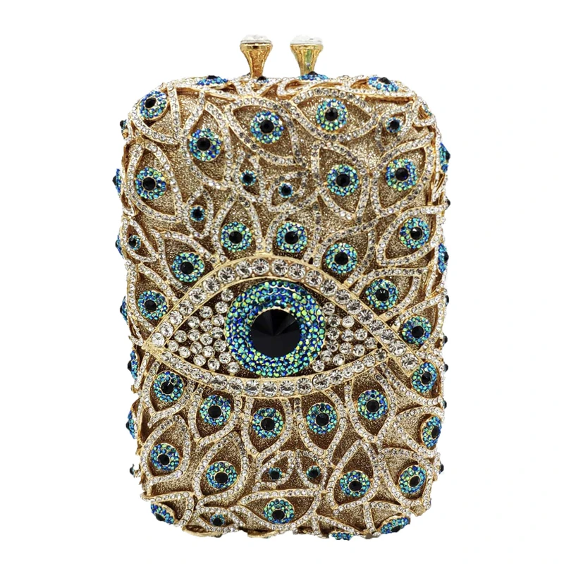 Hiqh quality luxury evil eye crystal diamond purse handbag rhinestone