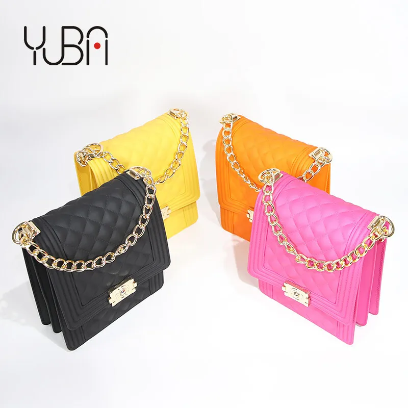 

2020 Hot selling jelly shoulder colorful PVC purse jelly handbags women bags