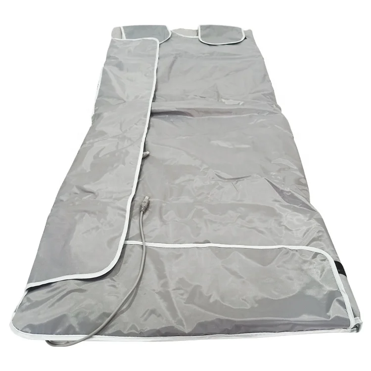 

household infrared sauna blanket for weight loss beauty steaming blanket 2 zone portable logo with stones jade 3 zone 2021 hot, Gray