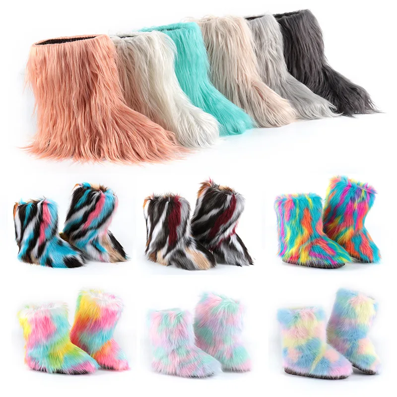 

Fashion new ladies warm snow boots winter furry non-slip boots warm snow boots