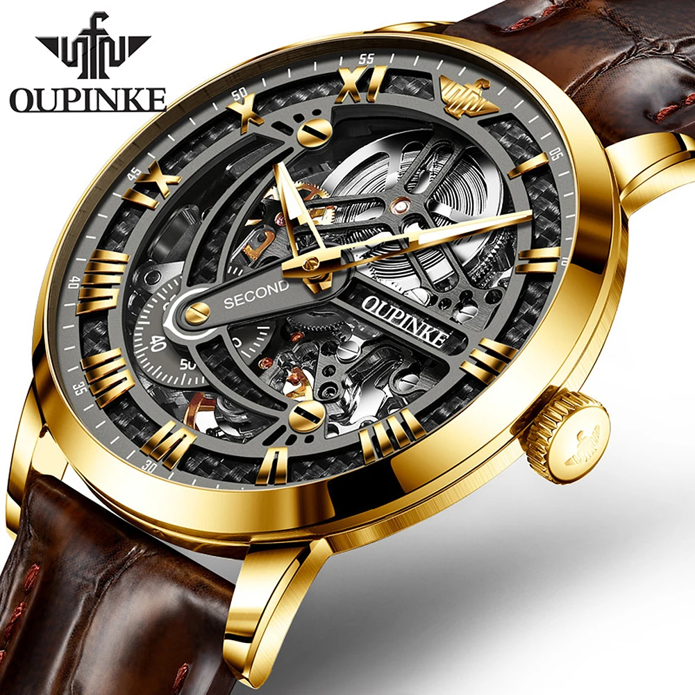 

Oupinke 3173 Luxury Business Set Automatic Mechanical Tourbillon Creative Wrist watches Fashion Classic Men's Mechanical watch