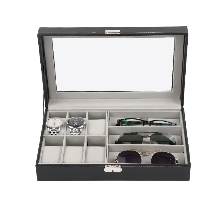 

Mens Watch And Glasses Gift Box Set Sun Glasses Boxes Luxury Glasses Box, Black color