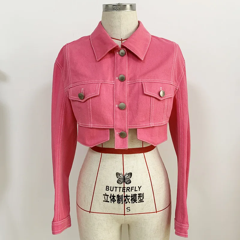 

2020 new arrivals fashion trending wholesale high street denim women short cropped jacket