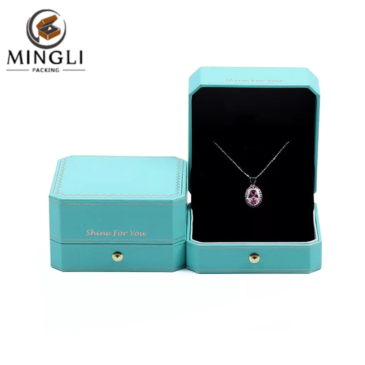 

High-end Tiffany blue jewelry box romantic surprise clamshell ring box pendant box for wedding gift packaging, Cmyk